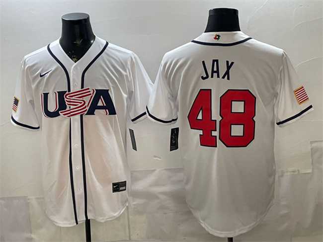USA #48 Griffin Jax White 2026 World Classic Home Stadium Stitched Jersey - Zenithce