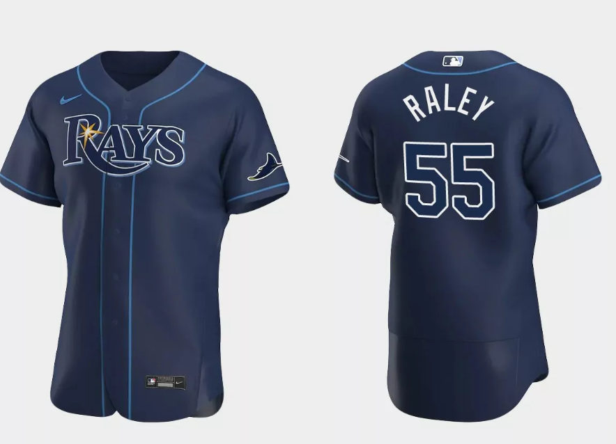 Tampa Bay Rays #55 Luke Raley Navy Flex Base Stitched Jersey - Zenithce