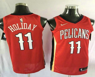 New Orleans Pelicans #11 Jrue Holiday New Red 2017-2018 Swingman Stitched Jersey - Zenithce