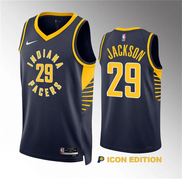 Indiana Pacers #29 Quenton Jackson Navy Icon Edition Stitched Jersey - Zenithce