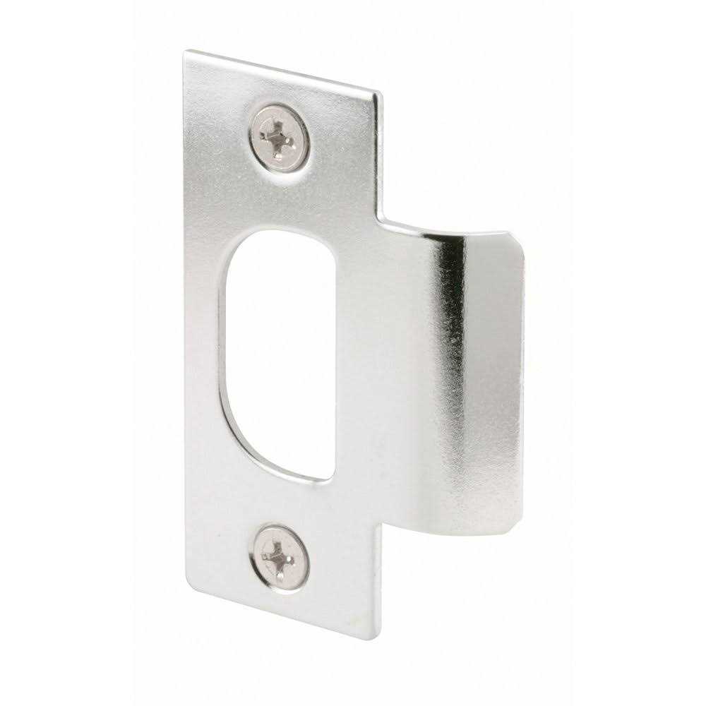 Prime-Line 2-1/4 in. H x 1-7/16 in. L Chrome Steel Latch Strike Plate - Zenithce