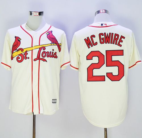Cardinals #25 Mark McGwire Cream New Cool Base Stitched Jersey - Zenithce
