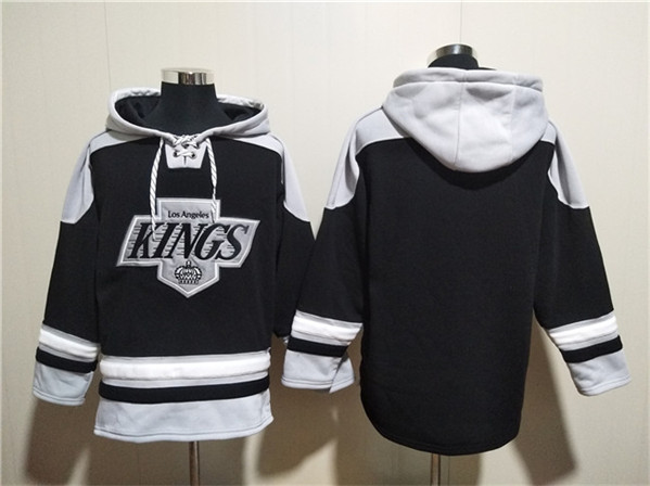 Los Angeles Kings Blank Black Ageless Must-Have Lace-Up Pullover Hoodie - Zenithce