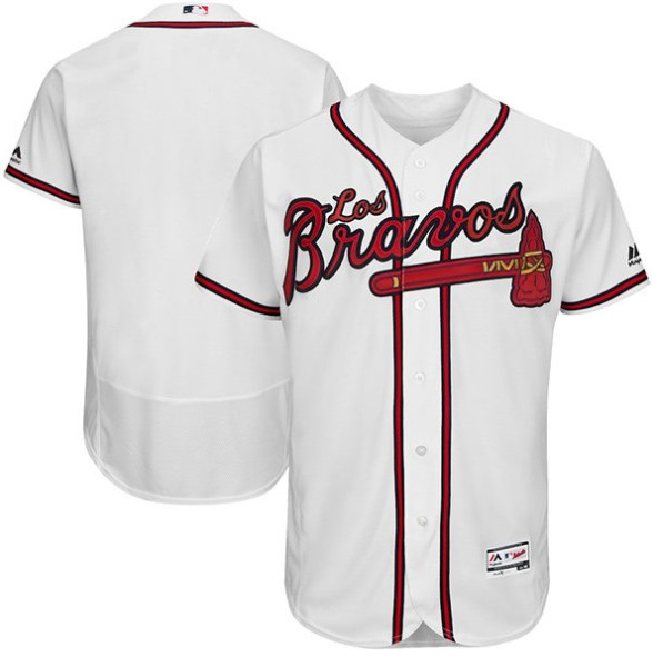 Atlanta Braves Blank White Los Bravos Flex Base Stitched Baseball Jersey - Zenithce