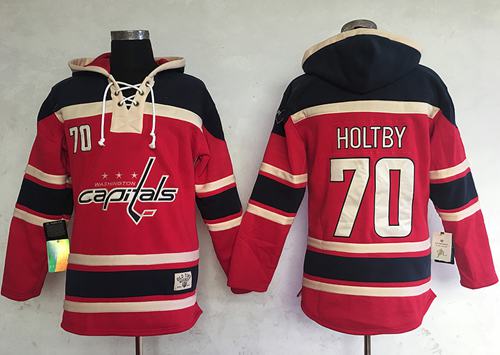 Capitals #70 Braden Holtby Red Sawyer Hooded Sweatshirt Stitched Jersey - Zenithce