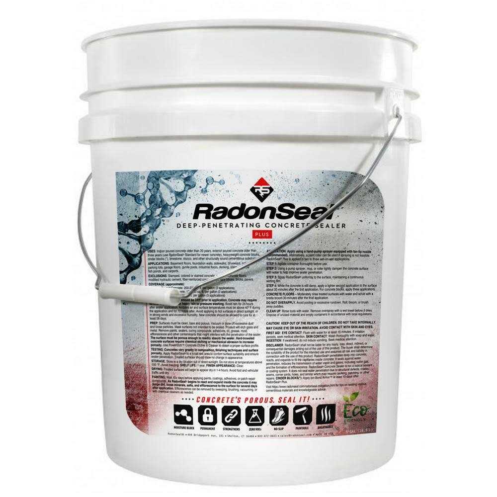 RadonSeal Plus 5 Gal. Deep Penetrating Concrete Sealer for Foundations and Basement Floors - Zenithce