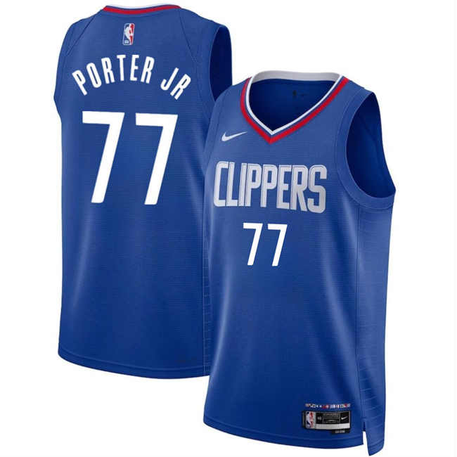 Los Angeles Clippers #77 Kevin Porter Jr Blue Icon Edition Stitched Jersey - Zenithce