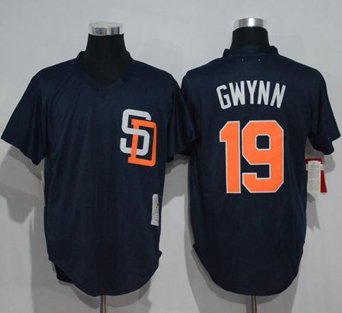 Mitchell And Ness 1996 Padres #19 Tony Gwynn Navy Blue Throwback Stitched Jersey - Zenithce