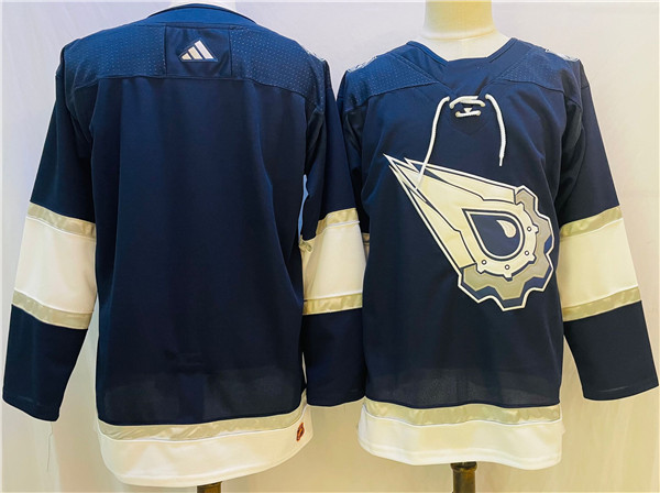 Edmonton Oilers Blank Navy White Stitched Jersey - Zenithce