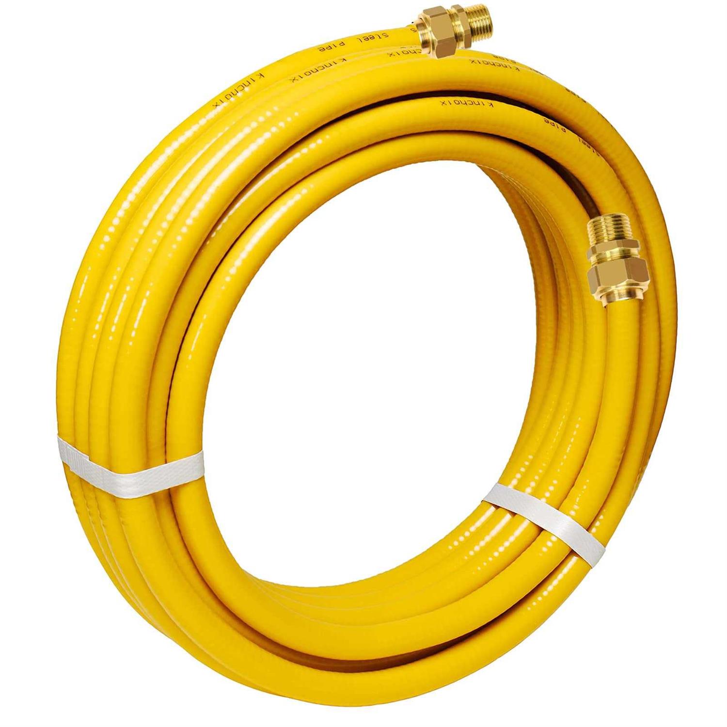 Kinchoix CSST Corrugated Stainless Steel Tubing Flexible Natural Gas Line Pipe Propane Conversion Kit Grill Hose with Male Adapter Fittings - Zenithce