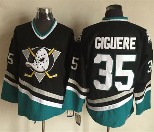 Ducks #35 Jean-Sebastien Giguere Purple Turquoise CCM Throwback Stitched Jersey - Zenithce