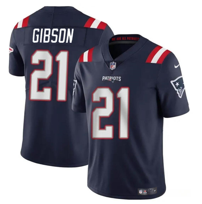New England Patriots #21 Antonio Gibsonz Navy Vapor Limited Stitched Jersey - Zenithce