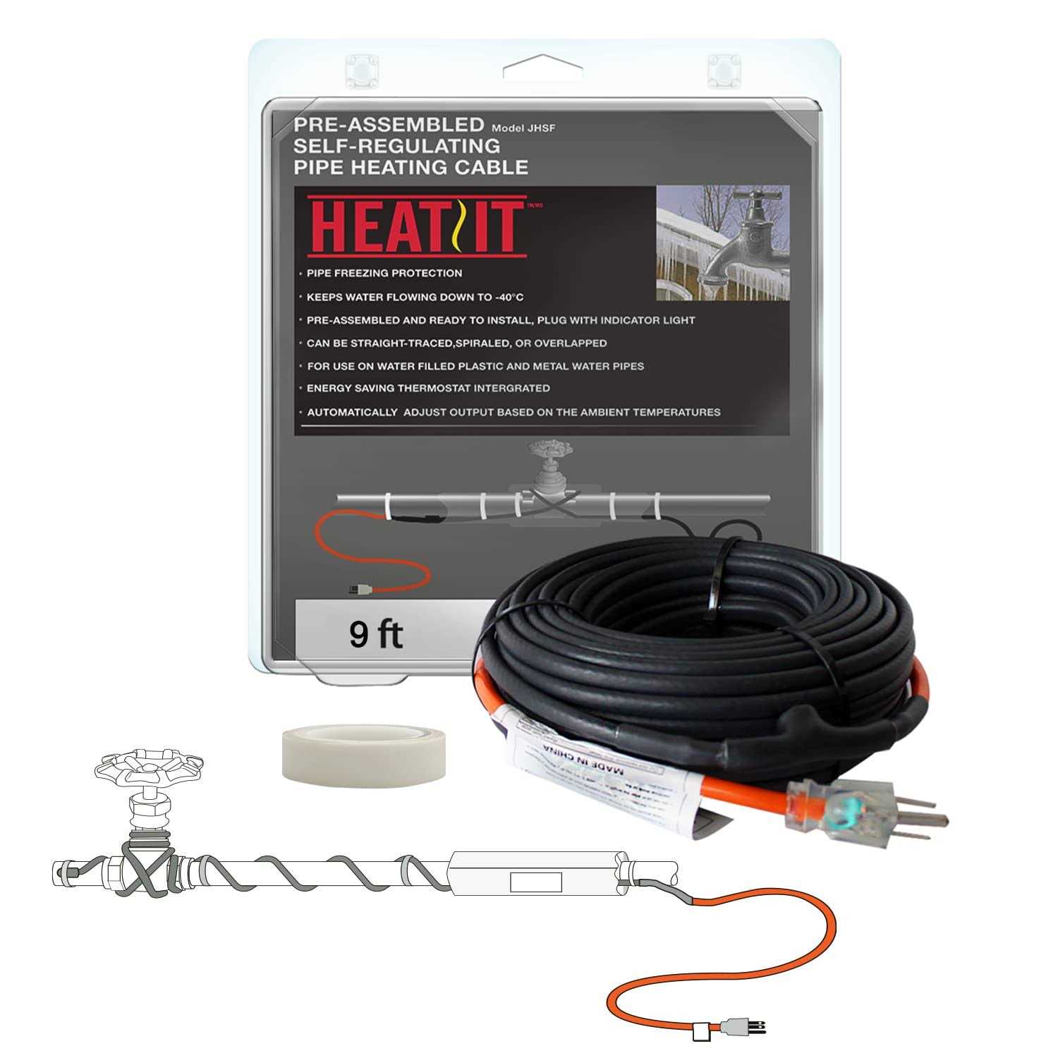 HEATIT JHSF 120V Self Regulating Pre-Assembled Pipe Heating Cable - Zenithce