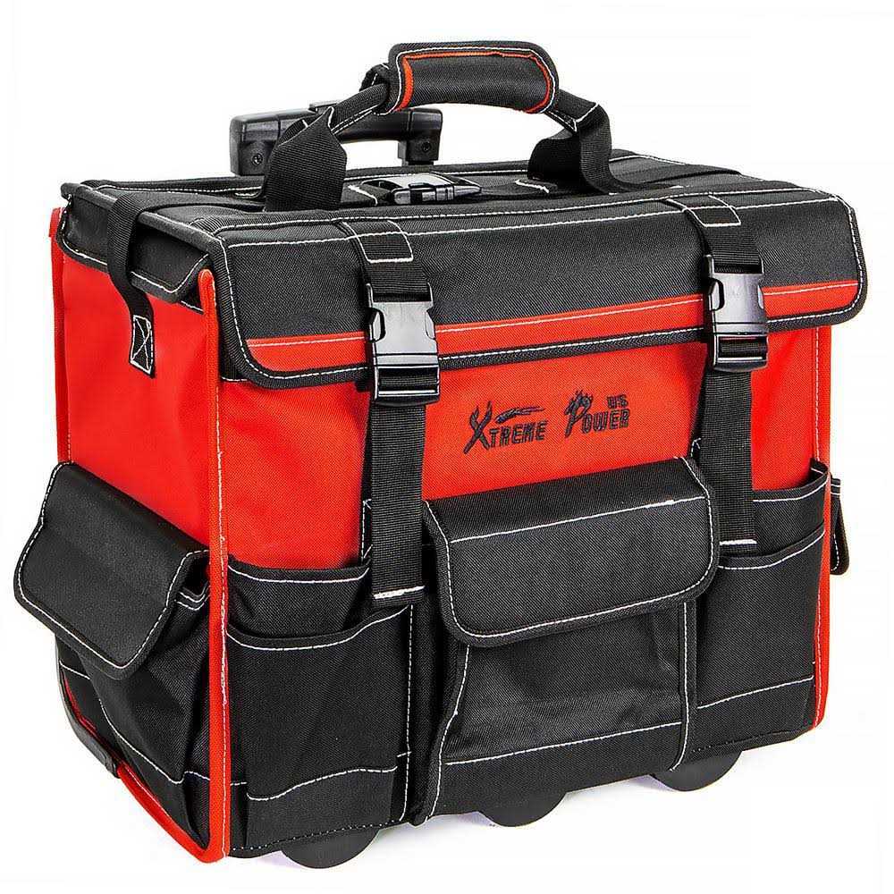 Xtremepowerus Rolling Tool Bag 18 with Wheels Portable Storage Organizer - Zenithce