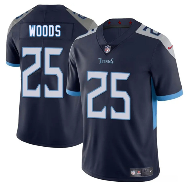 Tennessee Titans #25 Xavier Woods Navy 2025 Vapor Untouchable Stitched Jersey - Zenithce