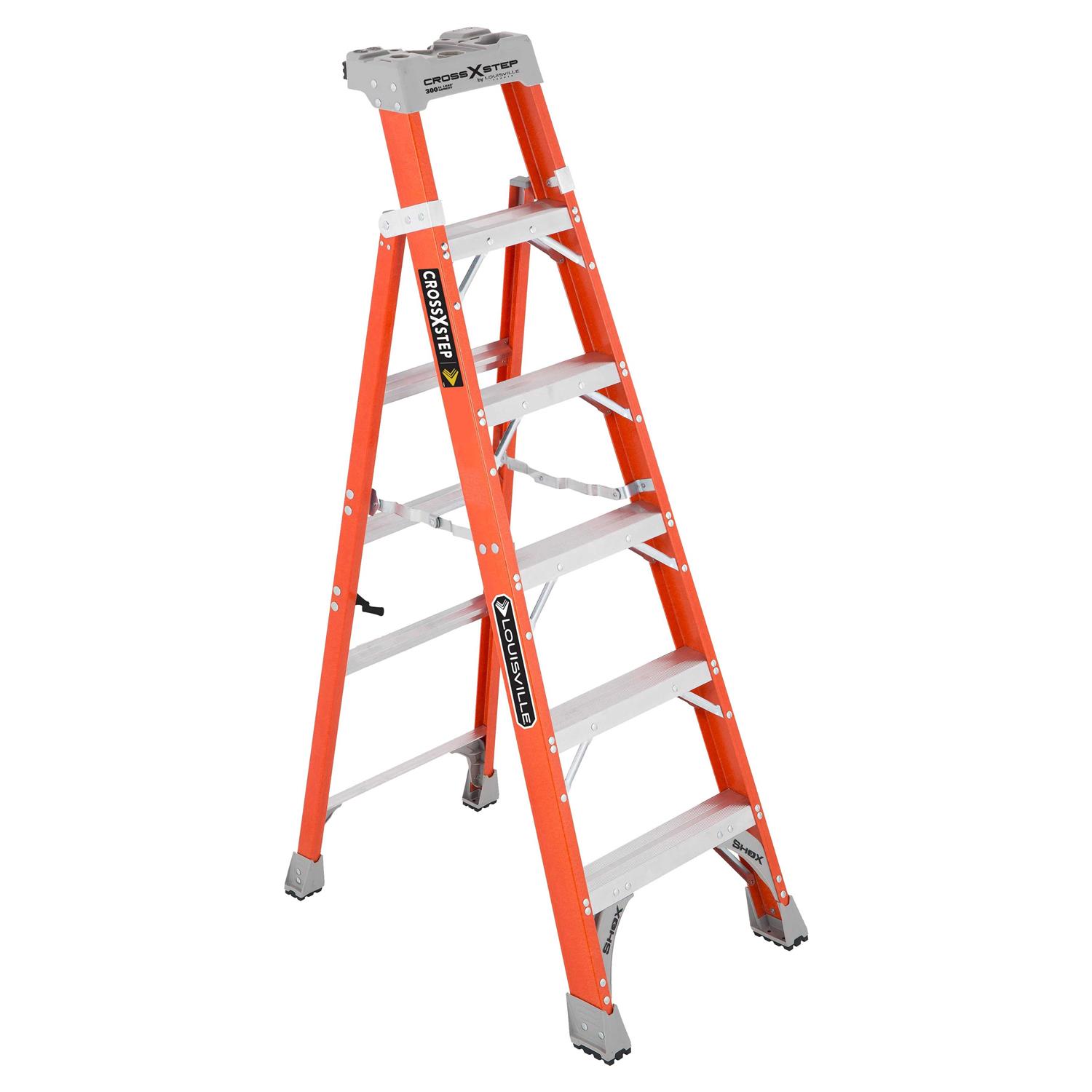 Louisville Ladder 6 ‘ Fiberglass Step, 10’ Reach, 225-lb, Load Capacity, W-3217-06, Size: 6-Foot - Zenithce