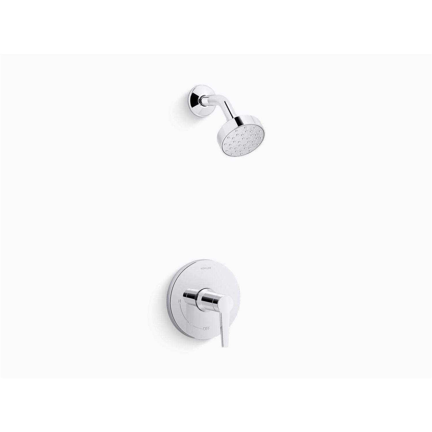 Kohler K-TS97074-4G Pitch Rite-Temp bath and shower trim with 1.75 gpm showerhead K-TS97074-4G-2MB - Zenithce