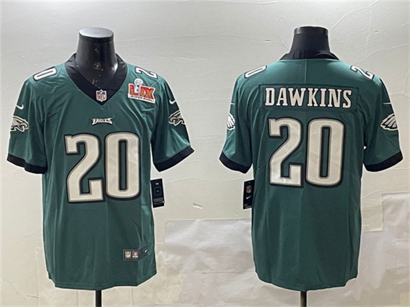Philadelphia Eagles #20 Brian Dawkins Green 2025 Super Bowl LIX Patch Vapor Untouchable Limited Stitched Jersey - Zenithce