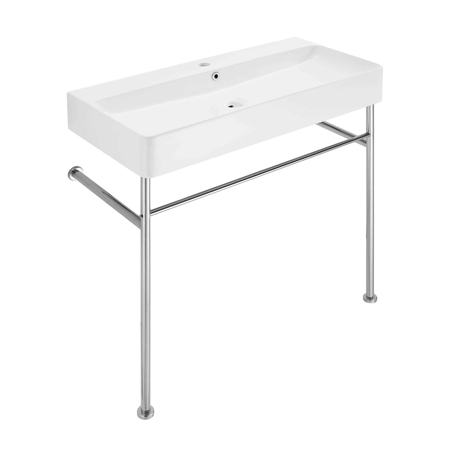 Swiss Madison Claire 24 Ceramic Console Sink White Basin - Zenithce