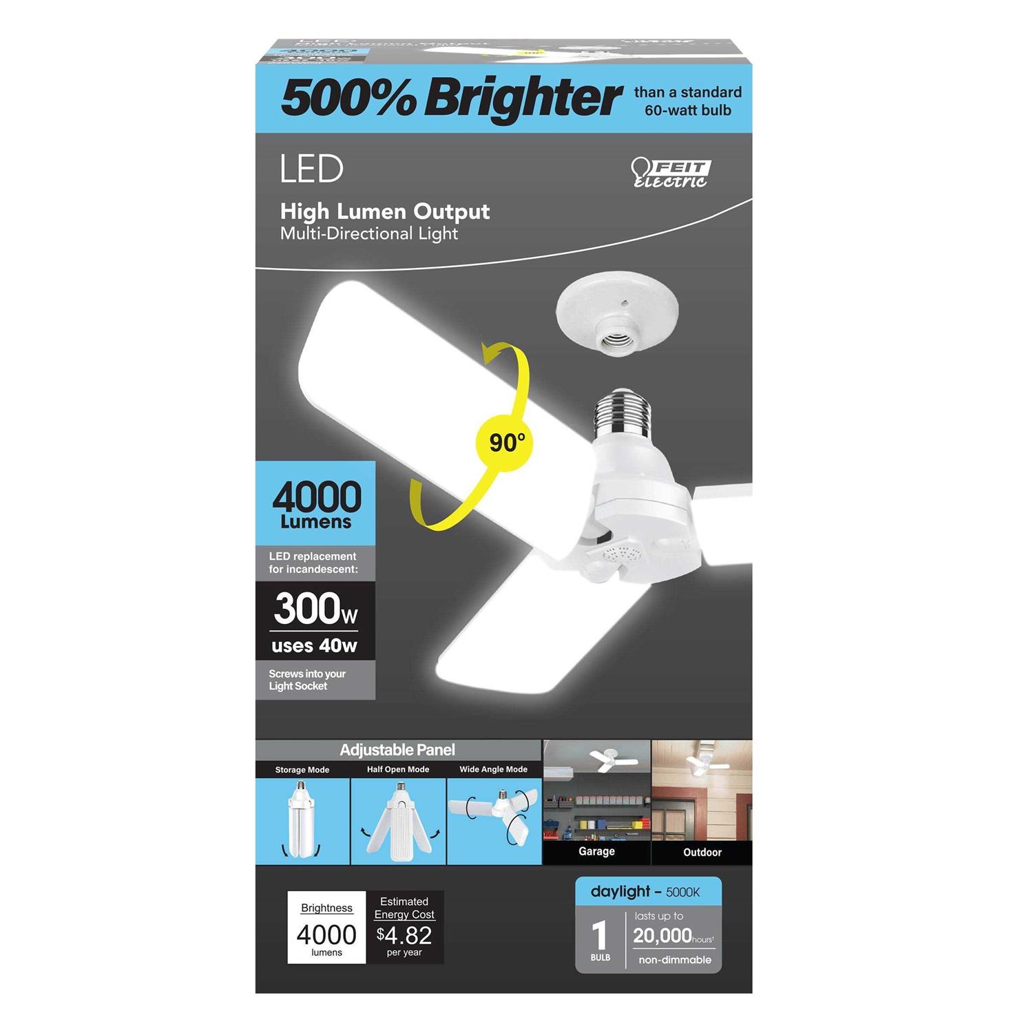 Feit Electric 80/500 Lumens LED Rechargeable Handheld Work Light w/Magnet WORK500BAT - Zenithce