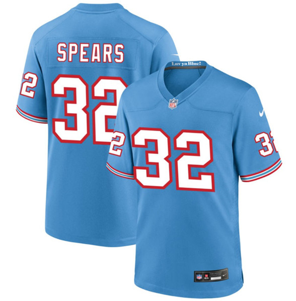Tennessee Titans #32 Tyjae Spears Blue Throwback Stitched Game Jersey - Zenithce