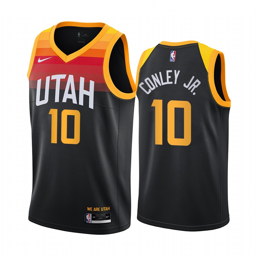 Jazz #10 Mike Conley Black Swingman 2020-21 City Edition Jersey - Zenithce