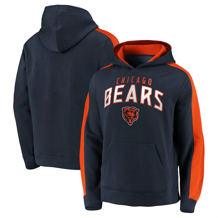Chicago Bears Navy Game Time Arch Pullover Hoodie - Zenithce