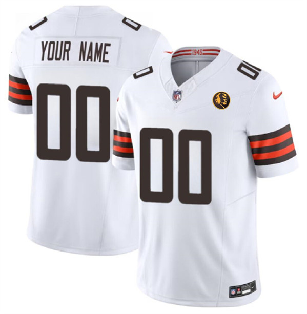 Cleveland Browns Custom White 2023 F.U.S.E. With John Madden Patch Vapor Limited Stitched Jersey - Zenithce