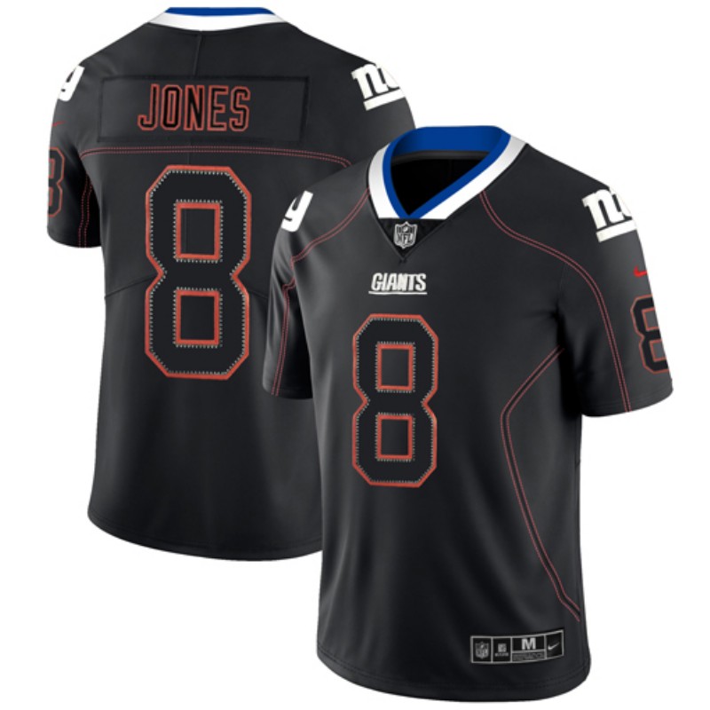 New York Giants #8 Daniel Jones Black Lights Out Color Rush Limited Stitched Jersey - Zenithce