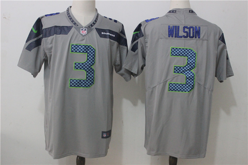Seattle Seahawks #3 Russell Wilson Gray Stitched Vapor Untouchable Limited Nike Jersey - Zenithce