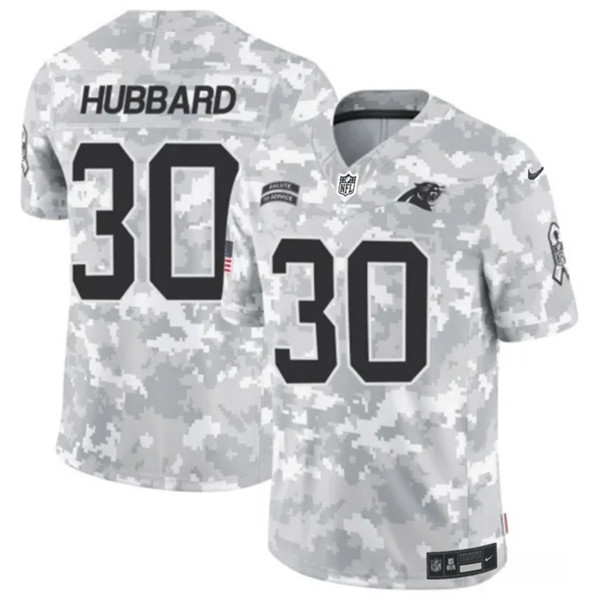 Carolina Panthers #30 Chuba Hubbard Arctic Camo 2024 F.U.S.E. Salute To Service Limited Stitched Jersey - Zenithce