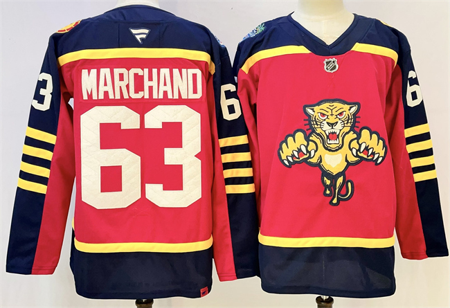 Florida Panthers #63 Brad Marchand Red 2026-2026 Winter Classic Stitched Jersey - Zenithce