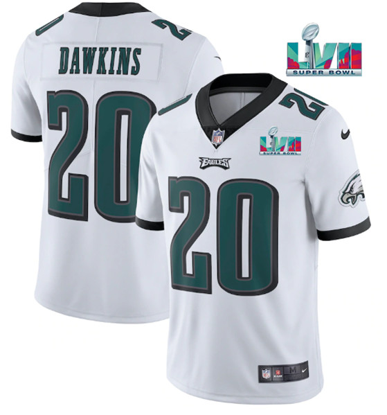 Philadelphia Eagles #20 Brian Dawkins White Super Bowl LVII Patch Vapor Untouchable Limited Stitched Jersey - Zenithce
