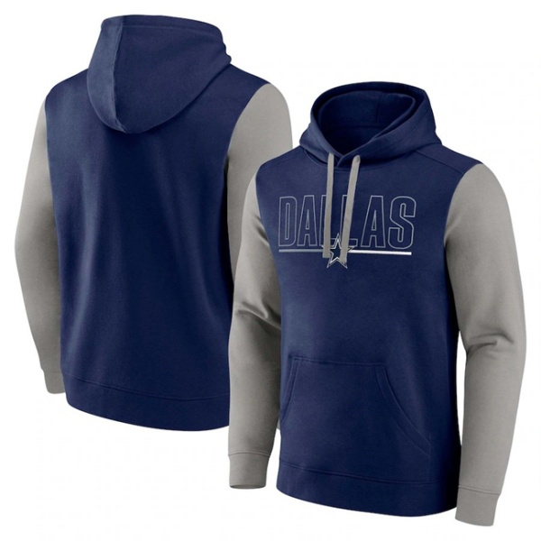 Dallas Cowboys Navy Gray Outline Pullover Hoodie - Zenithce