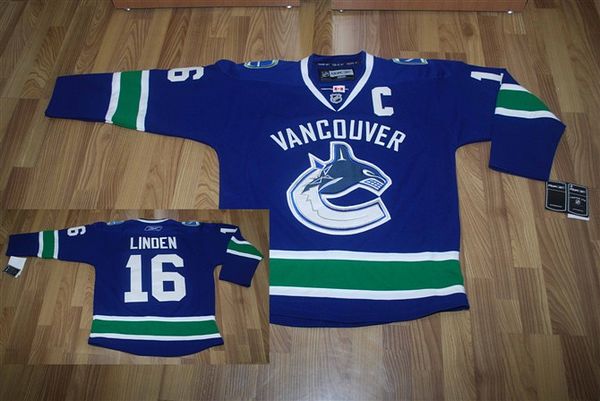 Canucks #16 Trevor Linden Stitched Blue Jersey - Zenithce