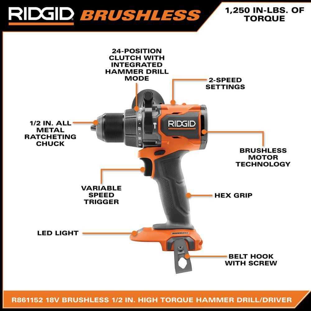 RIDGID 18V Brushless Brad Nailer - Zenithce