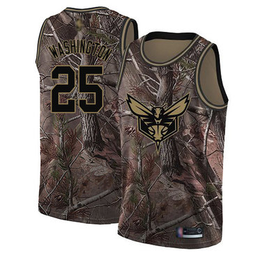 Hornets #25 PJ Washington Camo Swingman Realtree Collection Jersey - Zenithce