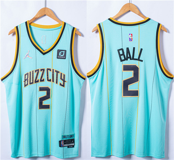 Charlotte Hornets #2 LaMelo Ball Blue 75th Anniversary Stitched Jersey - Zenithce