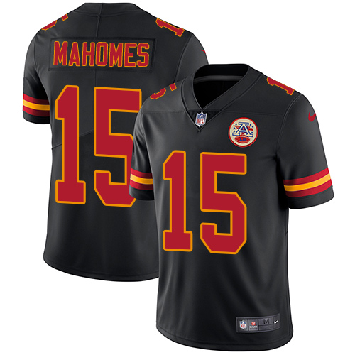 Kansas City Chiefs #15 Patrick Mahomes Black Vapor Untouchable Limited Stitched Jersey - Zenithce