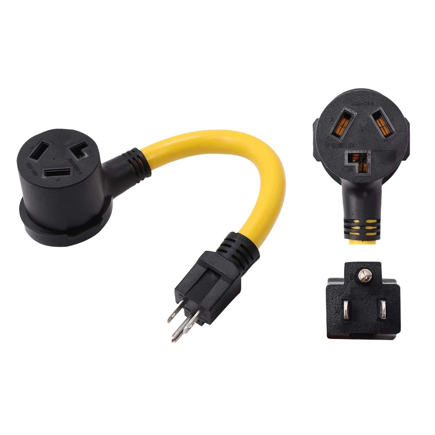 ONETAK NEMA 14-30P to 10-30R 120V/240V 30 Amp 10 AWG 4 Prong Male Plug to 3 Prong Female Outlet Receptacle Welder Clothes Dryer Power Cord Adapter - Zenithce