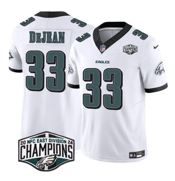 Philadelphia Eagles #33 Cooper DeJean White 2024 New NFC East Champions F.U.S.E. Vapor Untouchable Limited Stitched Jersey - Zenithce