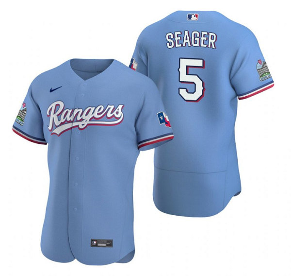 Texas Rangers #5 Corey Seager Light Blue Flex Base Stitched Jersey - Zenithce