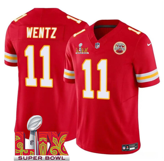 Kansas City Chiefs #11 Carson Wentz Red 2025 F.U.S.E. Super Bowl LIX Patch Vapor Untouchable Limited Stitched Jersey - Zenithce
