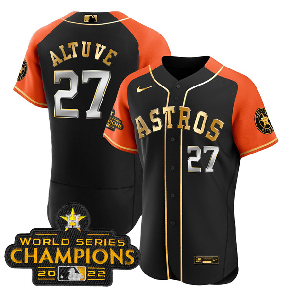 Houston Astros #27 Jose Altuve 2023 Black Gold V2 Alternate Flex Base Stitched Jersey - Zenithce
