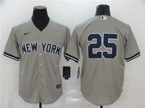 New York Yankees #25 Gleyber Torres Grey Cool Base Stitched Jersey - Zenithce