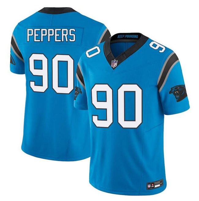 Carolina Panthers #90 Julius Peppers Blue F.U.S.E. Vapor Limited Stitched Jersey - Zenithce