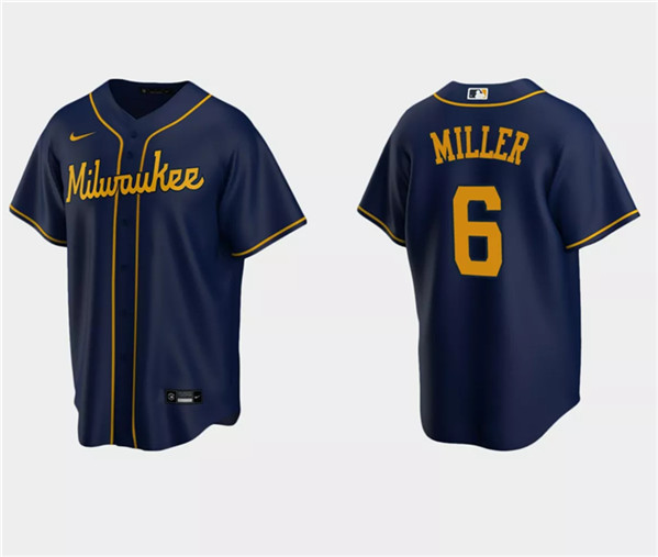 Milwaukee Brewers #6 Owen Miller Navy Cool Base Stitched Jersey - Zenithce