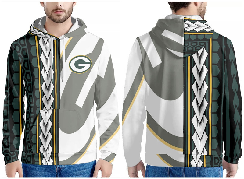 Green Bay Packers Green Black White Pullover Hoodie - Zenithce