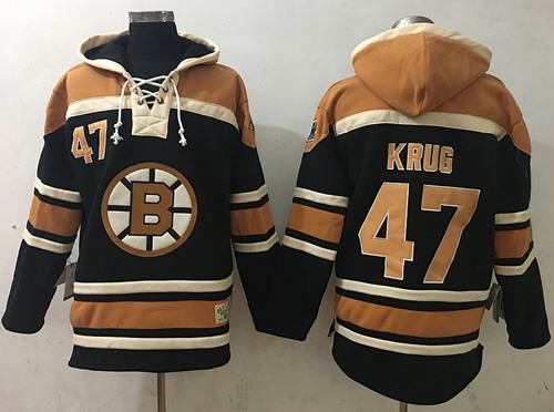 Bruins #47 Torey Krug Black Sawyer Hooded Sweatshirt Stitched Jersey - Zenithce