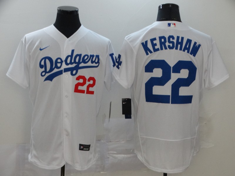 Los Angeles Dodgers #22 Clayton Kershaw White Flex Base Stitched Jersey - Zenithce